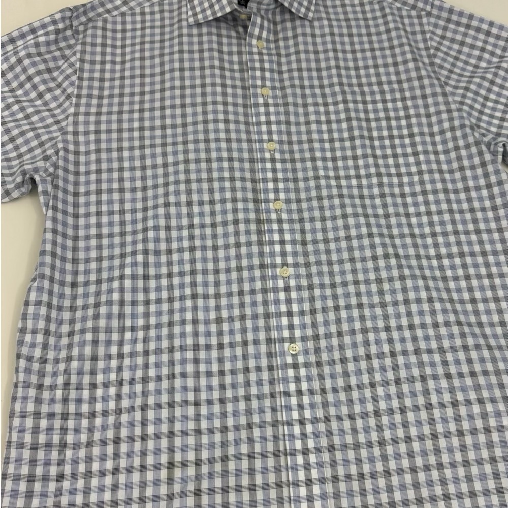 Jos. A. Bank Gray Men Plaid Button Down Shirt Size Large - Picture 3 of 9